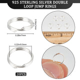 20Pcs 925 Sterling Silver Double Loop Jump Rings, Round Rings, Silver, 7x1mm, Inner Diameter: 5.5mm