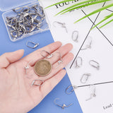 60Pcs 304 Stainless Steel Leverback Earring Findings, with Loop, Stainless Steel Color, 19x11x4.5mm, Hole: 1.6mm, Pin: 1mm