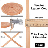 Flat Cowhide Leather Cord, for Jewelry Making, Goldenrod, 10.5x4mm