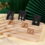 7-Slot Beech Wood Earring Card Display Stands, Earring Card Organizer Holder, Rectangle , PapayaWhip, 23x33x1.7cm