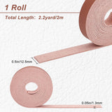 PU Leather Fabric, for Shoes Bag Sewing Patchwork DIY Craft Appliques, Camel, 1.25x0.13cm, 2m/roll