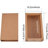Kraft Paper Folding Box, Drawer Box, Rectangle, BurlyWood, 17.2x10.2x4.2cm, 16pcs/set