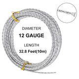 Round Aluminum Wire, Textured, Silver, 12 Gauge, 2mm, about 32.8 Feet(10m)/roll