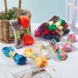 16 Bundles 16 Style Polyester & Nylon Rattail Satin Cords, for Chinese Knotting, Round, Mixed Color, 3mm, 1 bundles/color