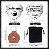 1 Set Friendship Theme Heart Double-Sided Engraved Stainless Steel Commemorative Decision Maker Coin, with 1Pc Velvet Cloth Drawstring Bags, Flower Pattern, 25x25x2mm, 4pcs/set