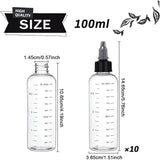 Transparent Plastic Bottle, with Twist Cap and Graduated Measurement, for Liquids, Inks, Oils, Arts and Crafts, Clear, 146.5mm, Capacity: 100ml