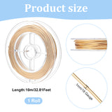 Brass Wire, Round, Real 14K Gold Plated, 18 Gauge, 1mm, about 32.81 Feet(10m)/Roll