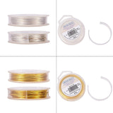 Round Copper Wire for Jewelry Making, Gold & Silver, Mixed Color, 20 Gauge, 0.8mm, about 32.8 Feet(10m)/roll 1pc/color, 2pcs/set