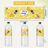 Bottle Label Adhesive Stickers, Rectangle, Bees, 216x64mm