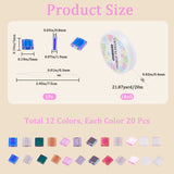 DIY Tile Bracelet Making Kit, Including MIYUKI TILA Beads,Big Eye Beading Needles, Elastic Thread, Purple, Beads: 5x5x1.9mm, Hole: 0.8mm, 240Pcs/set