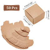 Square Folding Kraft PaperJewelry Storage Boxes, Handmade Soap Cases, BurlyWood, 4.3x4.3x2.7cm