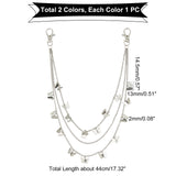 Alloy Pants Curb Chain Belts, with Iron Finding and Lobster Claw Clasps, Mixed Color, 17-3/8 inch(44cm), Clasp: 35x16.5x5.5mm, 2 colors, 1pc/color, 2pcs