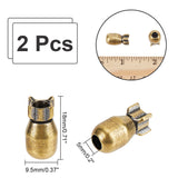 2Pcs Brass Beads, Bomb Shaped, Antique Golden, 18x9.5mm, Hole: 5mm