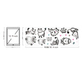 PVC Wall Stickers, Rectangle, for Home, Living Room, Bedroom Decoration, Cat Shape, 9x29cm