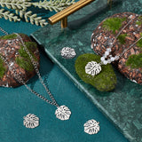 12Pcs 201 Stainless Steel Pendants, Tropical Leaf Charms, Monstera Leaf, Hollow, Stainless Steel Color, 24x21x1mm, Hole: 1mm