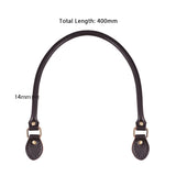 Leather Bag Handles, with Alloy Clasps, for Bag Straps Replacement Accessories, Antique Golden, Coconut Brown, 615x14x10mm