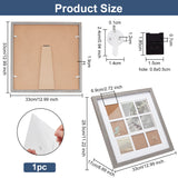 Square Wood Photo Frame Stand, for Wall Hanging and Tabletop Display, for Hold 9 Photos, Gainsboro, 330x330x19mm