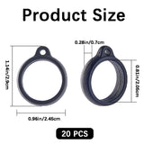 20Pcs Silicone Pendant, for Electronic stylus & Lighter Making, Ring, Black, 29x24.5x7mm, Hole: 3mm, Inner Diameter: 20.5mm