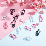 30Pcs 5 Style Spray Painted Eco-Friendly Alloy Swivel Snap Hooks Clasps, Cadmium Free & Nickel Free & Lead Free, Mixed Shapes, Mixed Color, 6pcs/style