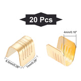 20Pcs Brass Folding Crimp Ends Caps, for Belt Terminal Clips, Golden, 6.5x7mm, Inner Diameter: 4mm