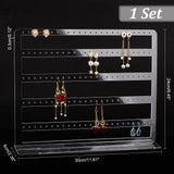 5-Tiers Acrylic Earring Display Stand, 120 Holes Hanging Earring Organizer, Rectangle, Clear, Finish Product: 30x6x24cm