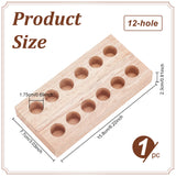 Wood Tongs Organizer Storage Board, 12-hole, Rectangle, 158x77x23mm, Inner Diameter: 17.5mm