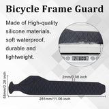 Silicone Bicycle Down Tube Frame Protectors, Bicycle Frame Guard, Protect Bike from Collision and Scratch, Fish Scales Patterns, Black, 281x58x2mm