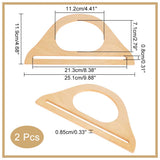 D-shape Wooden Bag Handles, for Bag Replacement Accessories, BurlyWood, 11.9x25.1x0.85cm, Inner Diameter: 7.1x11.2cm & 21.3x0.8cm