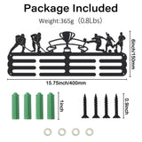 Sports Theme Iron Medal Hanger Holder Display Wall Rack, with Screws, Sports Themed Pattern, 150x400mm