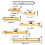 Iron Slide On End Clasp Tubes, Slider End Caps, Antique Bronze & Golden & Platinum & Rose Gold, 480pcs/box