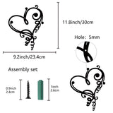Iron Wall Signs, Metal Art Wall Decoration, for Living Room, Home, Office, Garden, Kitchen, Hotel, Balcony, Heart Pattern, 300x234x1mm, Hole: 5mm