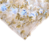 1M Polyester Organza Fabric, with 3D Embroidery Rose, for Clothing Accessories, Gold, 140cm, 0.95~1m/bag