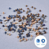 Grade A Round Glass Seed Beads, Iris Round Beads, Mixed Color, 2x1.5mm, Hole: 0.5mm