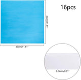 PET Plastic Mirror Wall Stickers, with Adhesive Back, for Home Living Room Bedroom Decoration, Square, Blue, 30x30x0.02cm, 16pcs/set