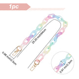 1pc Acrylic Bag Handles, with Iron Clasp, for Bag Straps Replacement Accessories, Light Gold, Colorful, 64x2.3cm