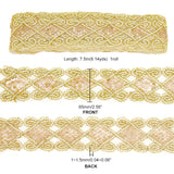 Rhombus Pattern Polyester Ribbon, Lace Ribbons, with Plastic Sequins, Gold, 2-1/2 inch(65mm), 10 yards/pc