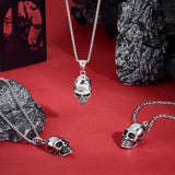 3Pcs 304 Stainless Steel Pendants, Skull, Antique Silver, 32x15x12mm, Hole: 5x7mm