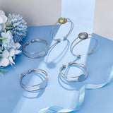 6Pcs Brass Double Wire Cuff Bangle Makings, Blank Bangle Base, Platinum, Round Base: 18mm, 1/8~3/4 inch(0.45~1.8cm), Inner Diameter: 2 inch(5.2cm)