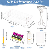 DIY Bakeware Tools, Inclduing Transparent Acrylic Lollipop Display Stands, 304 Stainless Steel Meat Baller Scoop Tongs, Plastic Baking Bags & Wire Twist Ties, Paper Cake Pop Sticks, Mixed Color