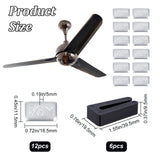 6 Sets Ceiling Fan Blade Balancing Kit, including Plastic Balancing Clip, Iron Self-adhesive 5G Weight, Black, Weight: 11.5x18.5x5mm, Clip: 39.5x19.5x9.5mm