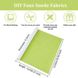 1 Sheet DIY Faux Suede Fabrics, with Paper Back, for Book Binding, Green Yellow, 430x1000x0.3mm