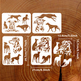 4Pcs 4 Styles PET Hollow Out Drawing Painting Stencils, for DIY Scrapbook, Photo Album, Dog, 297x210mm, 1pc/style