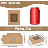 Rectangle Foldable Creative Cardboard Box, Gift Box, with Window, BurlyWood, 10x8x2.05cm