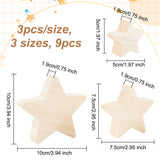 Wood Display Decoration, Wooden Tray Plates, Star, 50~100x50~100x19mm, 3pcs/set