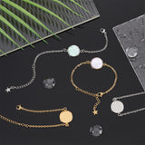 DIY Blank Dome Bracelet Making Kit, Including 304 Stainless Steel Flat Round Link Bracelet Settings, Glass Cabochons, Golden & Stainless Steel Color, 20Pcs/box