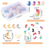 DIY Jewelry Making Finding Kit, Including 40Pcs Resin Cabochons, 8Pcs Alloy Enamel Pendants, 16Pcs Acrylic Pendants, Koi-shaped, Mixed Color, 64pcs/box