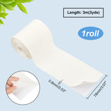 Self-Adhesive Linen Fabric Clothing Patches, Inside & Outside Fabric Repair Patches, Flat, White, 78x0.8mm, 3m/roll