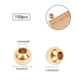 Brass Beads, Long-Lasting Plated, Rondelle, Real 14K Gold Plated, 6x5.5mm, Hole: 1.6mm, 150pcs/box