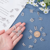 201 Stainless Steel Pendants, with Jump Ring, Old English, Alphabet, Laser Cut, Letter A~Z, 26pcs/box