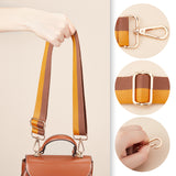 Stripe Pattern Nylon Fabric Bag Straps, with Alloy Swivel Clasps, Bag Replacement Accessories, Golden, Goldenrod, 72~129x3.8cm